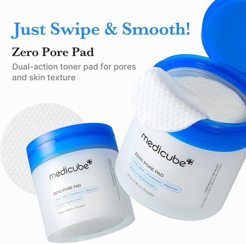 Medicube Zero Pore Pads 2.0 & Salmon DNA PDRN Pink Peptide Serum Duo - All Skin Types | Korean Skincare Set