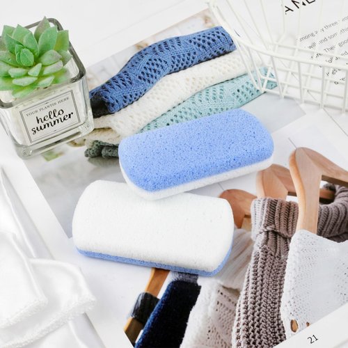 Durable Callus Remover & Dual-Sided Foot Scrubber for Exfoliation and Pedicure ，2-Pack Glass Pumice Stones