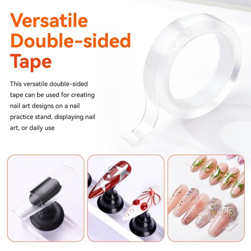 Makartt Press on Nails Stand: Black and White Nail Holder for Painting Nails, Stands for Art Display Practice, Magnetic Fake Holders with 1M Double-Sided Tape DIY Home Salon Use