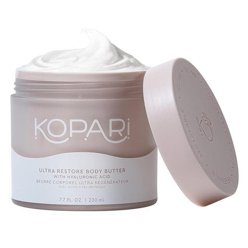 Kopari Ultra Restore Body Butter - Whipped Lightweight Formula with Hyaluronic Acid & Mango Seed Butter | 7.7 oz for Deep Moisture