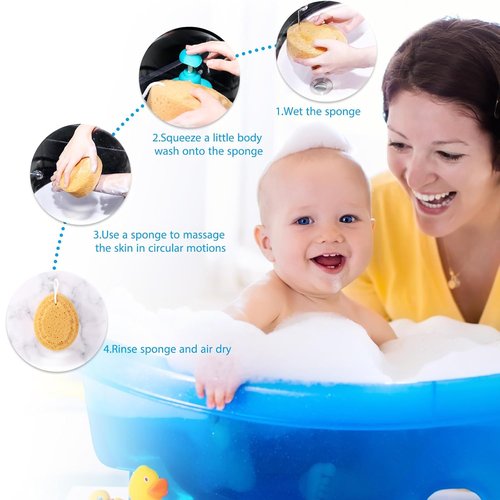 Boao Foam Body Sponge Set - 6 Soft Exfoliating Bath Sponges for Adults | 5.5 Inch Body Scrubber