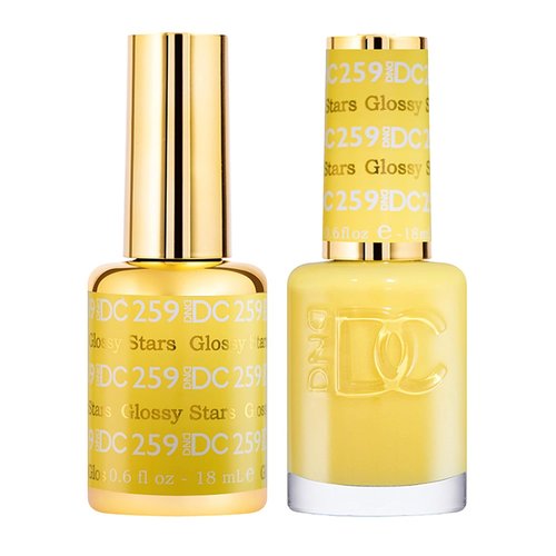 DND Gel Polish Set - Yellow Collection | UV/LED Gel & Air Dry Nail Lacquer Duo, 0.5 Fl Oz Each
