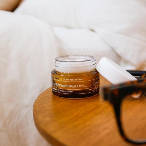 KORRES Black Pine Primus Youth Renewal Sleeping Facial - Overnight Wrinkle Cream with Collagen | 1.35 Fl Oz