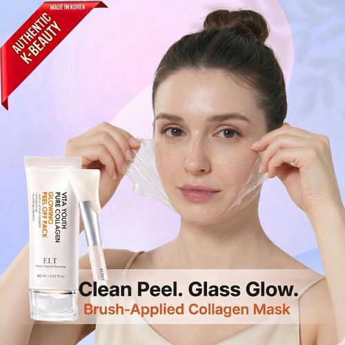 ELT Collagen Peel Off Face Mask - Hydrating & Firming Korean Facial Mask with 5 Collagens | 60 ml