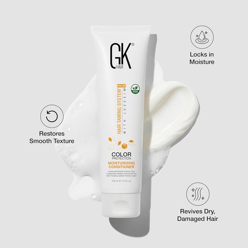 GK HAIR Curly Hair Shampoo & Conditioner Set - Color Protection with Aloe Vera & Parki Butter | Travel Size 3.4 Fl Oz
