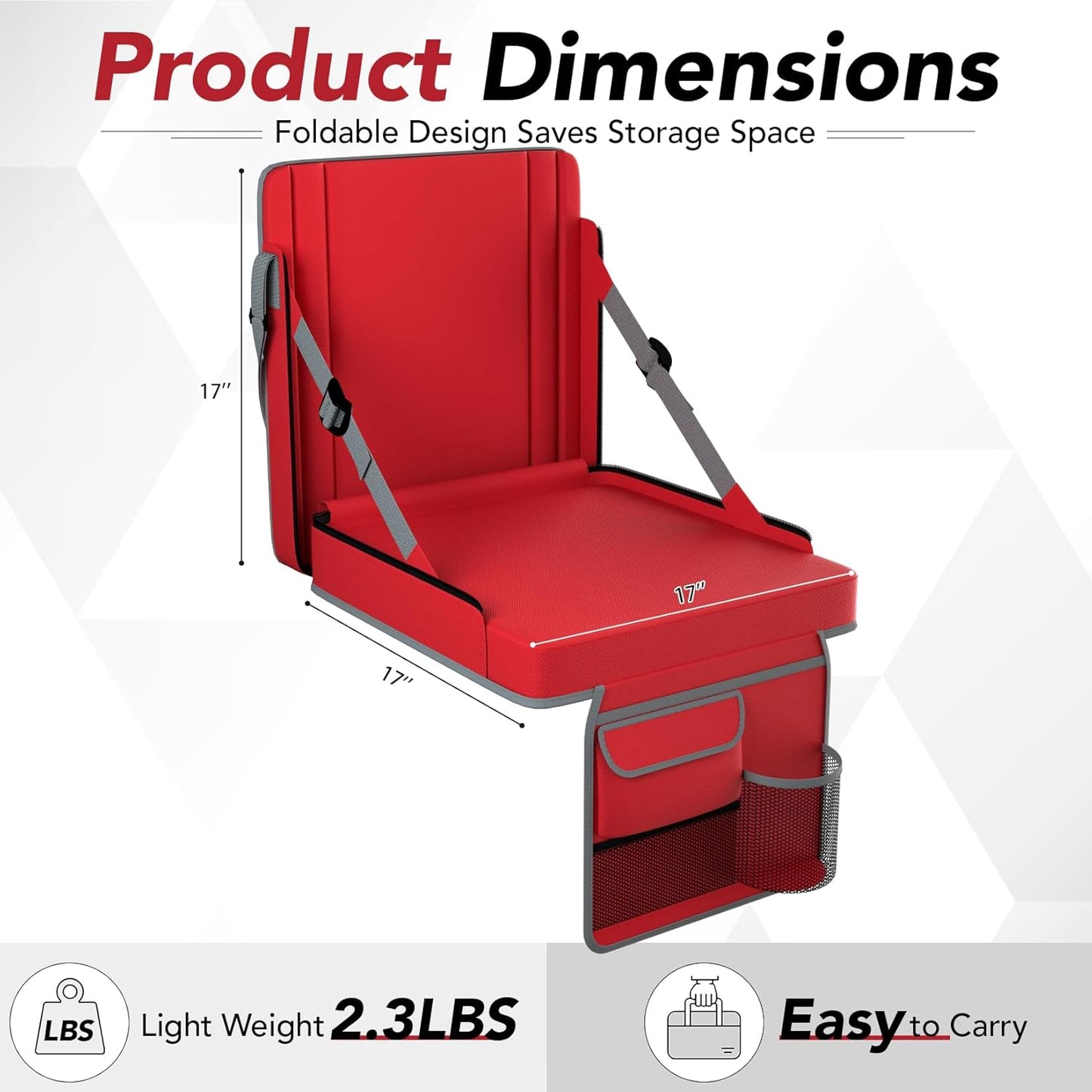 Skiennix Stadium Seats - Adjustable Bleacher Chairs with Back Support & Cup Holder | 2-Pack for Outdoor Events