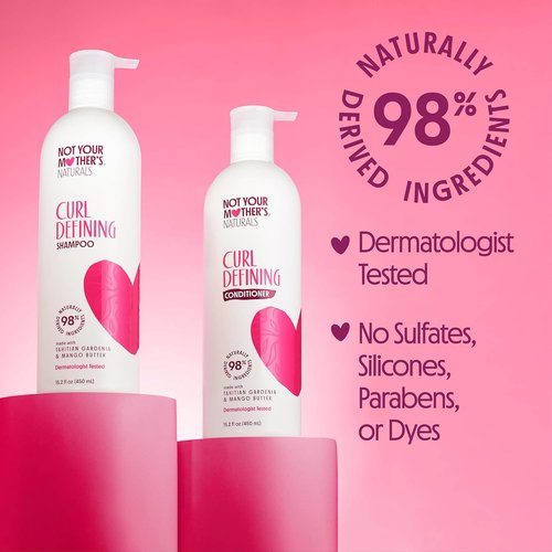 Not Your Mother's Naturals Curl Defining Shampoo & Conditioner Set | 2 Pack, 15.2 fl oz | For All Curl Types, 98% Naturally Derived