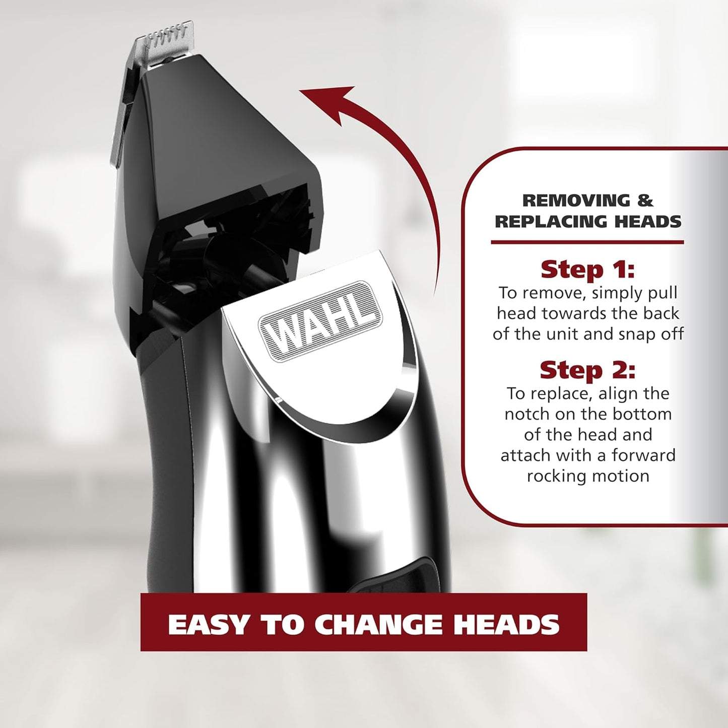 Wahl Groomsman Pro Beard Trimmer - All-in-One Rechargeable Cordless with 3 Attachments for Men | Model 5617