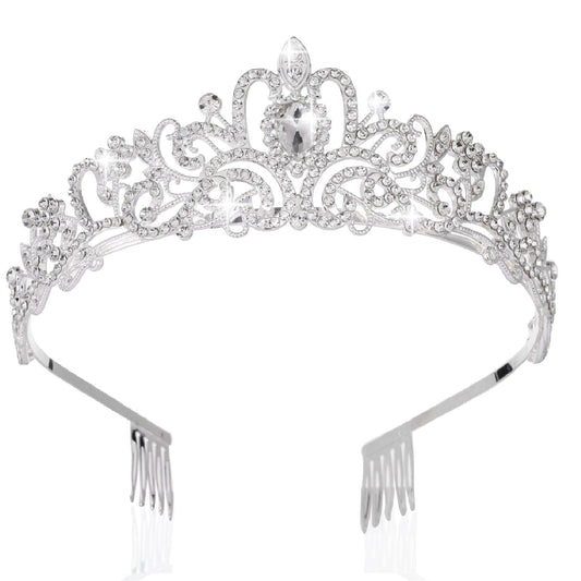 Kamirola - Silver Crystal Tiara Crowns For Women Girls Princess Elegant Crown with Combs Women's Headbands Bridal Wedding Prom Birthday Party Headbands for Women