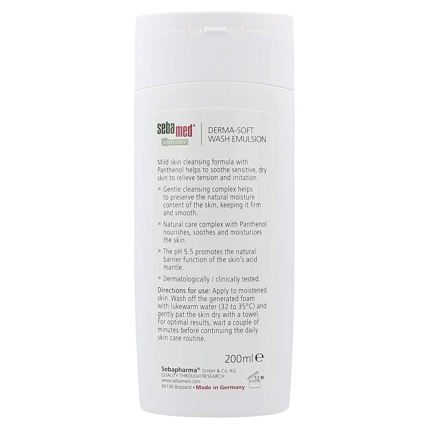 Sebamed Anti-Dry Wash Emulsion - Gentle Cleansing Complex for Dry & Sensitive Skin | 6.8 Fl Oz (200mL)