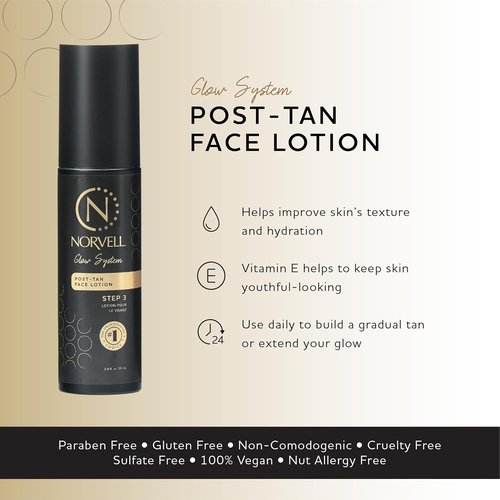 Norvell Glow System Post-Tan Face Lotion - 2 fl oz | Extend Your Glow & Build a Gradual Tan