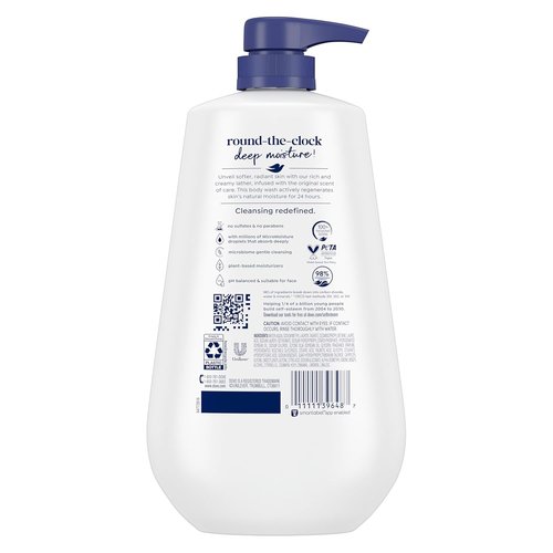 Dove Body Wash - Deep Moisture Formula for 24HR Soft Skin Hydration | 30.6 oz, Sulfate & Paraben-Free