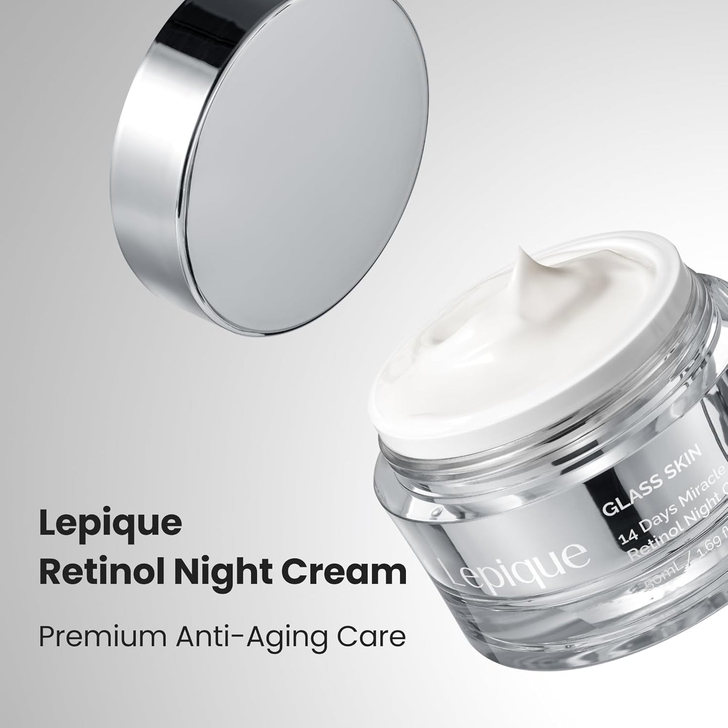 Skiennix Retinol Night Cream 1.69oz - Premium Korean Overnight Repair for Face & Neck - Hydrating, Anti-Aging Formula