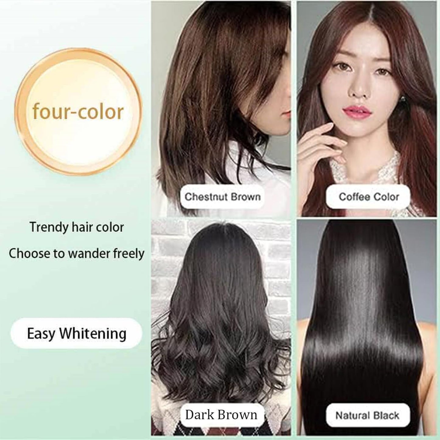 HUANG YI Natural Plant Hair Dye, New Botanical Bubble Hair Dye 30ml 10Packs/Box, Pure Plant Extract for Grey Hair Color Bubble Dye, Botanical Bubble Hair Shampoo (Black Teal)