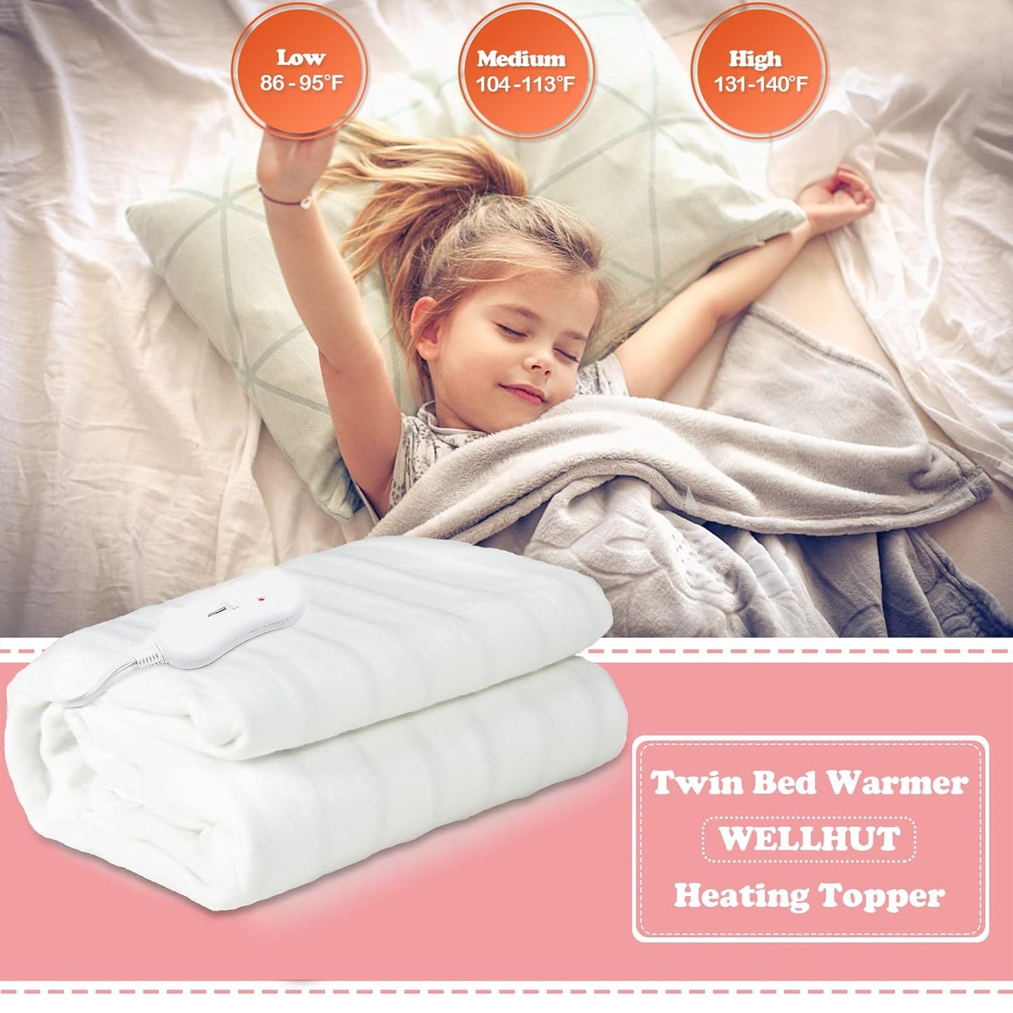 WELLHUT Heated Massage Table Warmer - 3 Heat Settings, Overheat Protection | Machine Washable Electric Pad