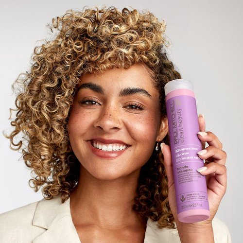 Paul Mitchell Clean Beauty Blonde Purple Shampoo - Gently Cleanses & Eliminates Brassy Tones for Color-Treated Hair