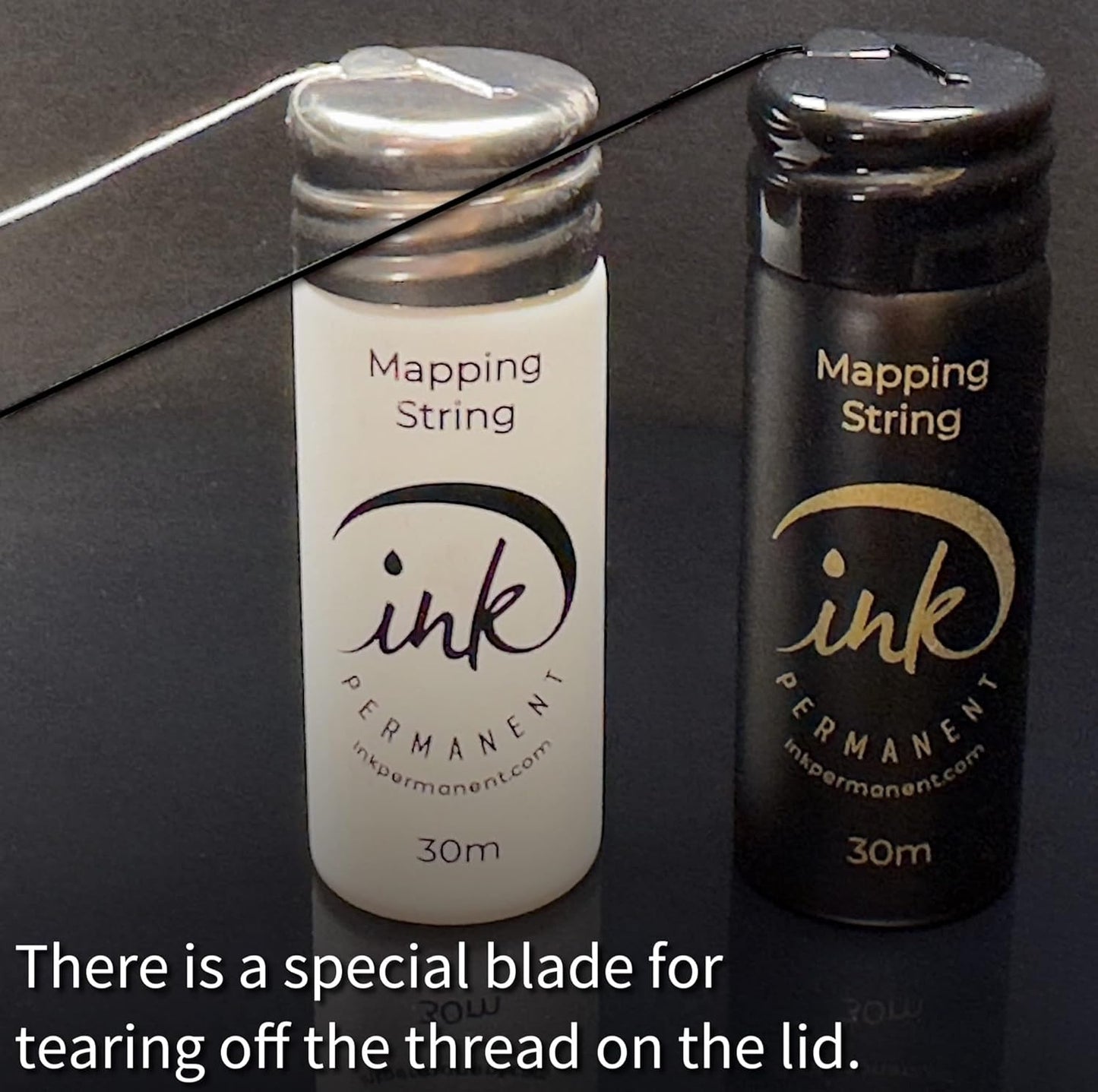 Skiennix Permanent White Brow Mapping String - Pre-Inked 100 Ft for Microblading & Eyebrow Shaping