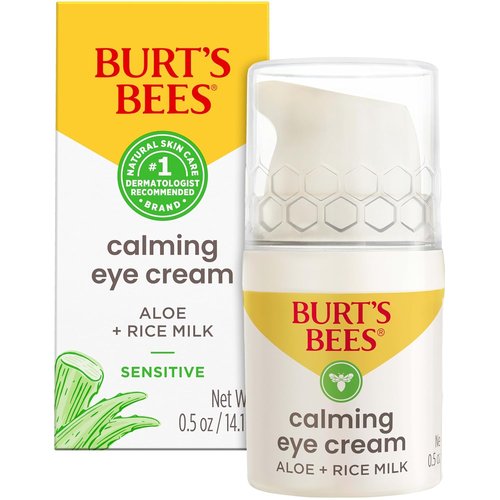 Burt's Bees Calming Eye Cream - Moisturizing Aloe & Rice Milk Formula | 0.5 oz Natural Skin Care