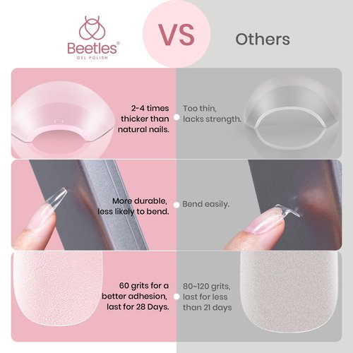 Beetles Gel Nail Tips Short Coffin 576 PCS Half Matte Pre-shape Short Fake Nails 12 Sizes Full Cover Acrylic False Nails Extension DIY Manicure Gifts for Women