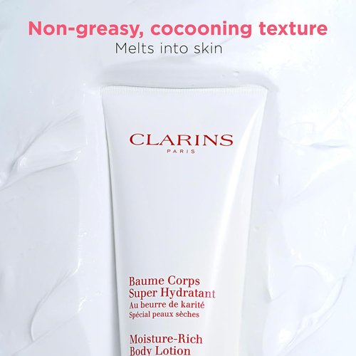 Clarins Moisture-Rich Body Lotion - Intense Hydration & Nourishment | Non-Greasy, Fast Absorbing | 88% Natural Ingredients | Ideal for Dry Skin