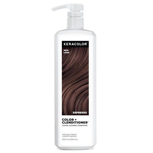 Keracolor Color + Clenditioner 3-in-1 Color-Depositing Conditioner - Gentle Cleansing Formula | 9 Shades, 33.8 Fl Oz