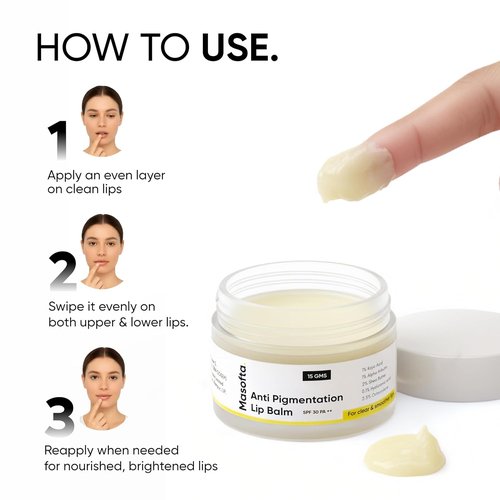 Masofta Shea Butter Lip Balm - Smooth, Crack-Free Lips with Kojic Acid & SPF 30 | 0.52 oz