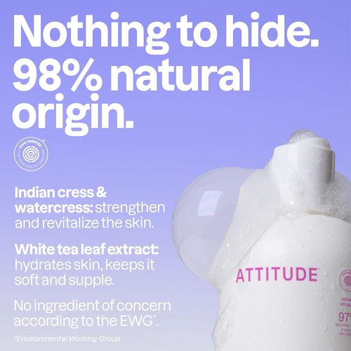 ATTITUDE Bubble Bath - EWG Verified, Plant-Based Formula with Coconut & Wild Berries | 16 Fl Oz