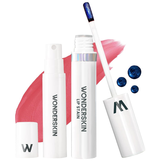 Wonderskin Wonder Blading Lip Stain Kit - Long-Lasting, Waterproof Pink Tint | Transfer-Proof Masque (Romance)