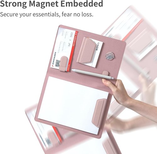 LHiDS Magnetic Business Portfolio | A5 Resume Padfolio with Clipboard & Card Holder - Apricot Color