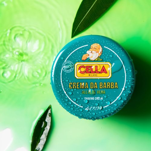 Cella Milano Aloe Vera Shaving Cream Soap - Luxurious Lather & Razor-Glide Protection | 150g, Made in Italy Since 1899