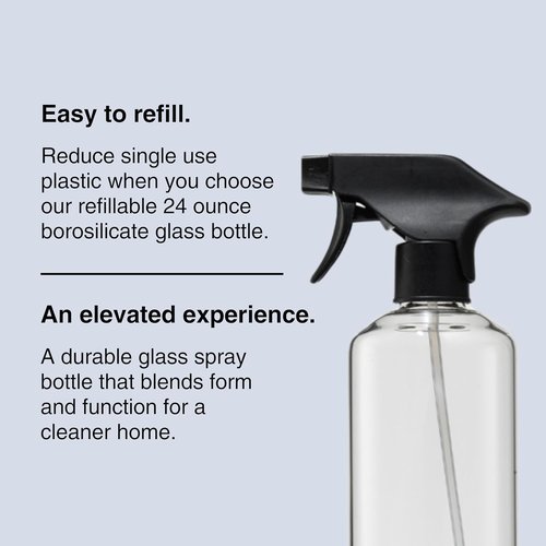 Public Goods Glass Spray Bottle - Refillable 24 Oz Cleaner | BPA-Free Borosilicate Glass for Windows & Mirrors