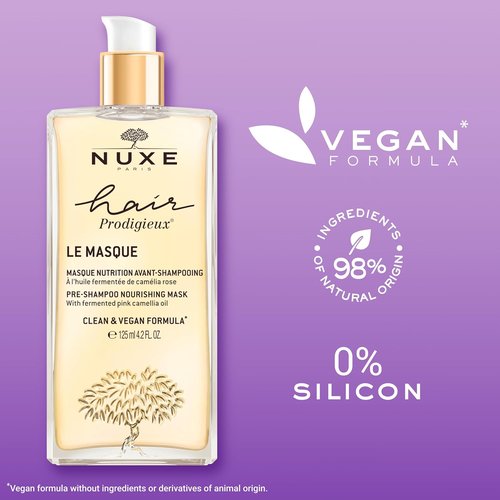 Nuxe Hair Prodigieux Pre-Shampoo Nourishing Mask - Intense Repair & Shine Treatment with Jojoba & Argan Oil | 4.2 Fl Oz
