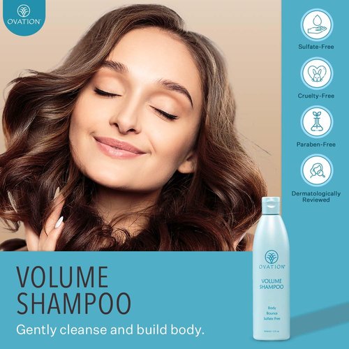 Ovation Hair Volume Shampoo - Boosts Volume & Bounce - 12 oz - Gentle Cleansing with Fenugreek & Aloe Vera