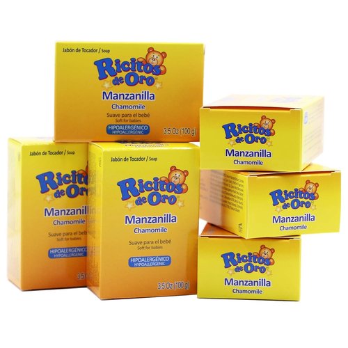 Ricitos de Oro Baby Cleansing Bar Soap - Calming Chamomile Extract | 6-Pack, 3.5 Oz Each