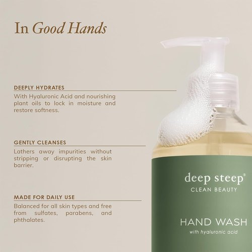 Deep Steep Liquid Hand Wash - Brown Sugar Vanilla, 17.6 oz | Moisturizing Cleanser with Olive Oil & Aloe Vera