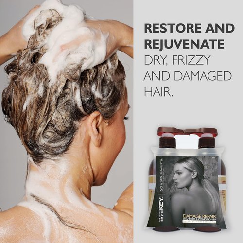 Saryna Key Damage Repair Shampoo & Conditioner Set - Hydrating, Sulfate-Free Formula for Dry, Damaged Hair | 2 Pack, 500 ml