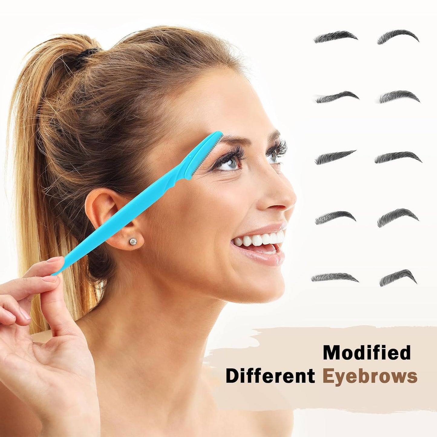 Skiennix 21-Piece Eyebrow Razor Set - Precision Dermaplaning Tool for Men & Women | 3 Color Options