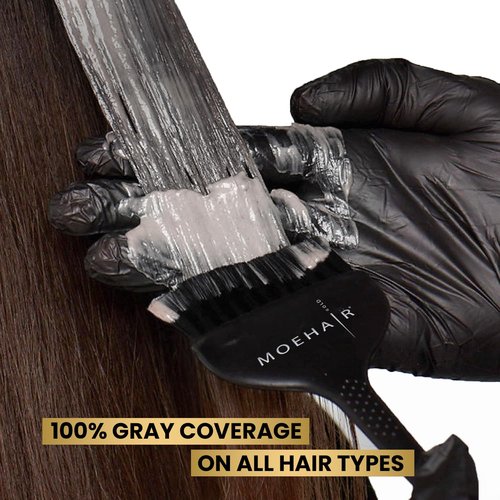 MOEHAIR 6NN Permanent Hair Color - Dark Blonde Intense | 100% Gray Coverage | Keratin Infused, Non-Drippy (3.38 Oz)