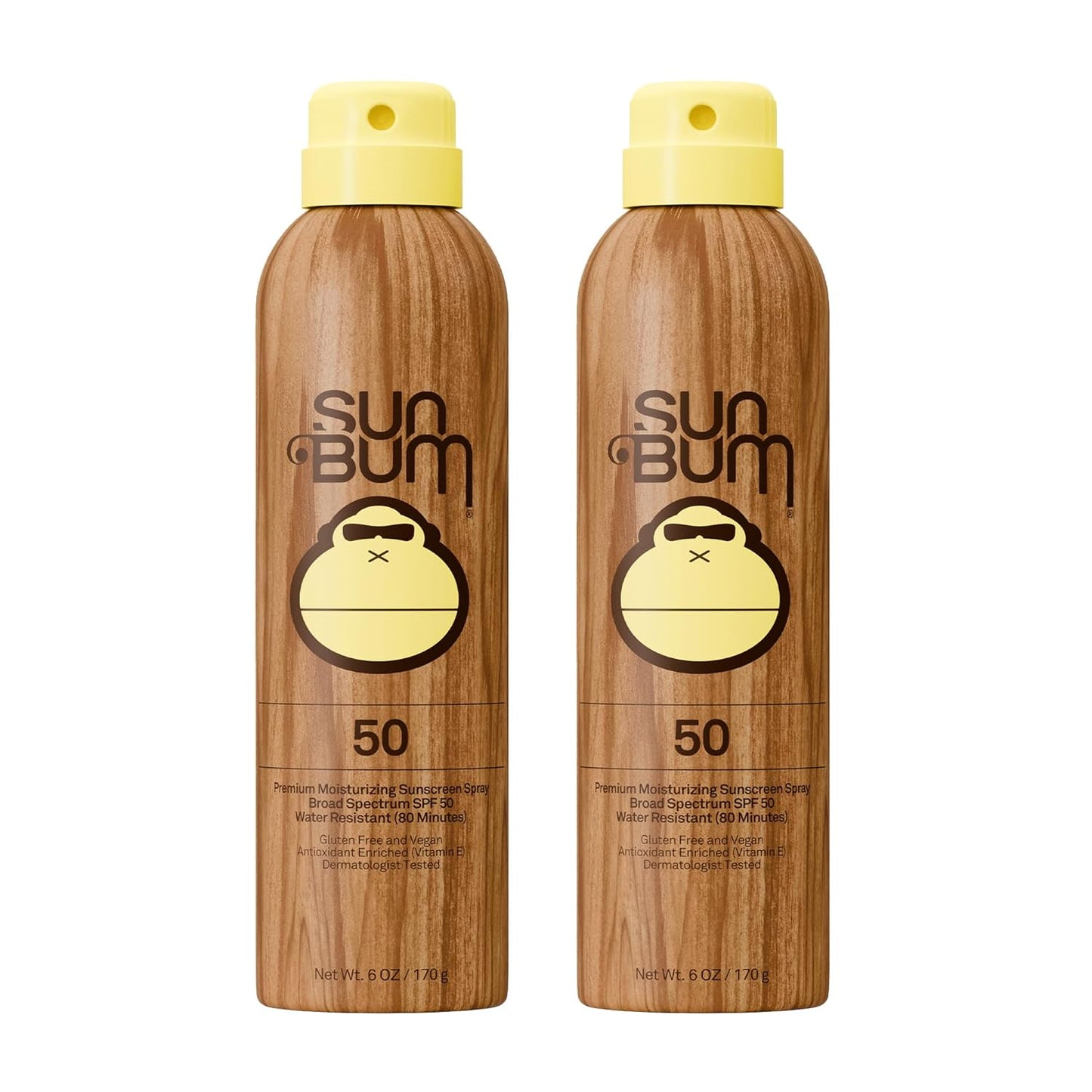 Sun Bum Original SPF 50 Sunscreen Body Spray - Moisturizing Broad Spectrum Protection with Vitamin E - 6 oz (Pack of 2)