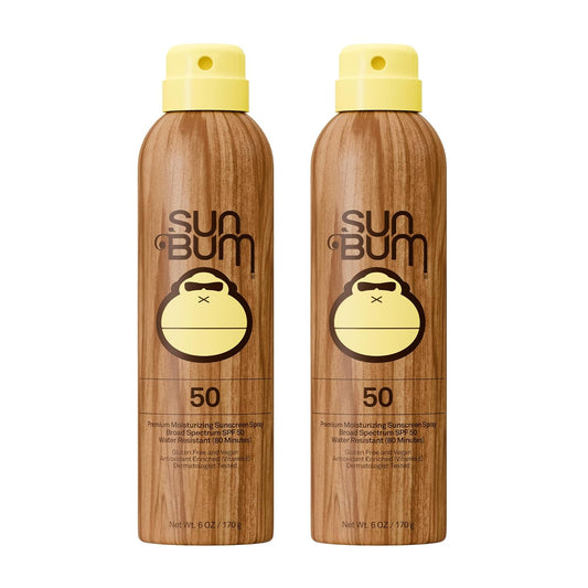 Sun Bum Original SPF 50 Sunscreen Body Spray - Moisturizing Broad Spectrum Protection with Vitamin E - 6 oz (Pack of 2)