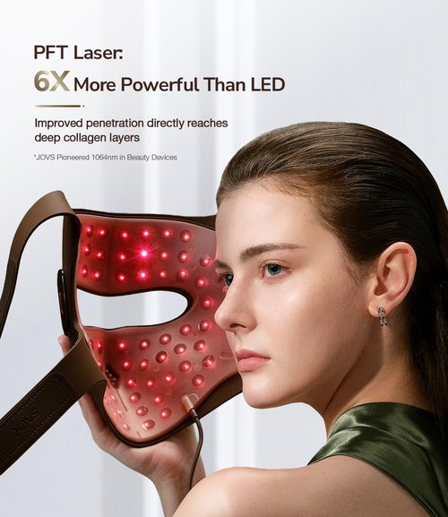 JOVS 4D Laser Therapy Mask - LED Red Light Anti-Aging Face Mask for Skin Firming & Radiant Glow