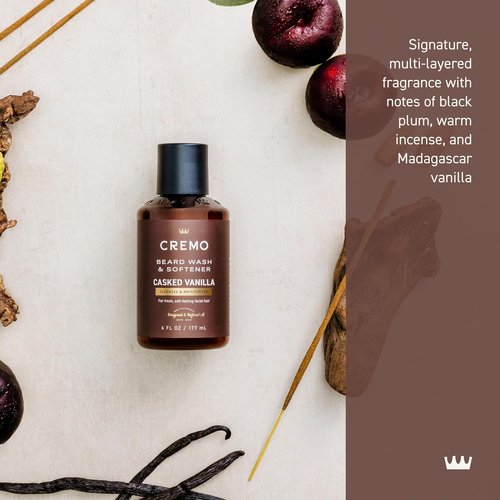 Cremo Casked Vanilla Beard Wash & Softener - Cleans, Moisturizes & Softens All Facial Hair | 6 Fl Oz