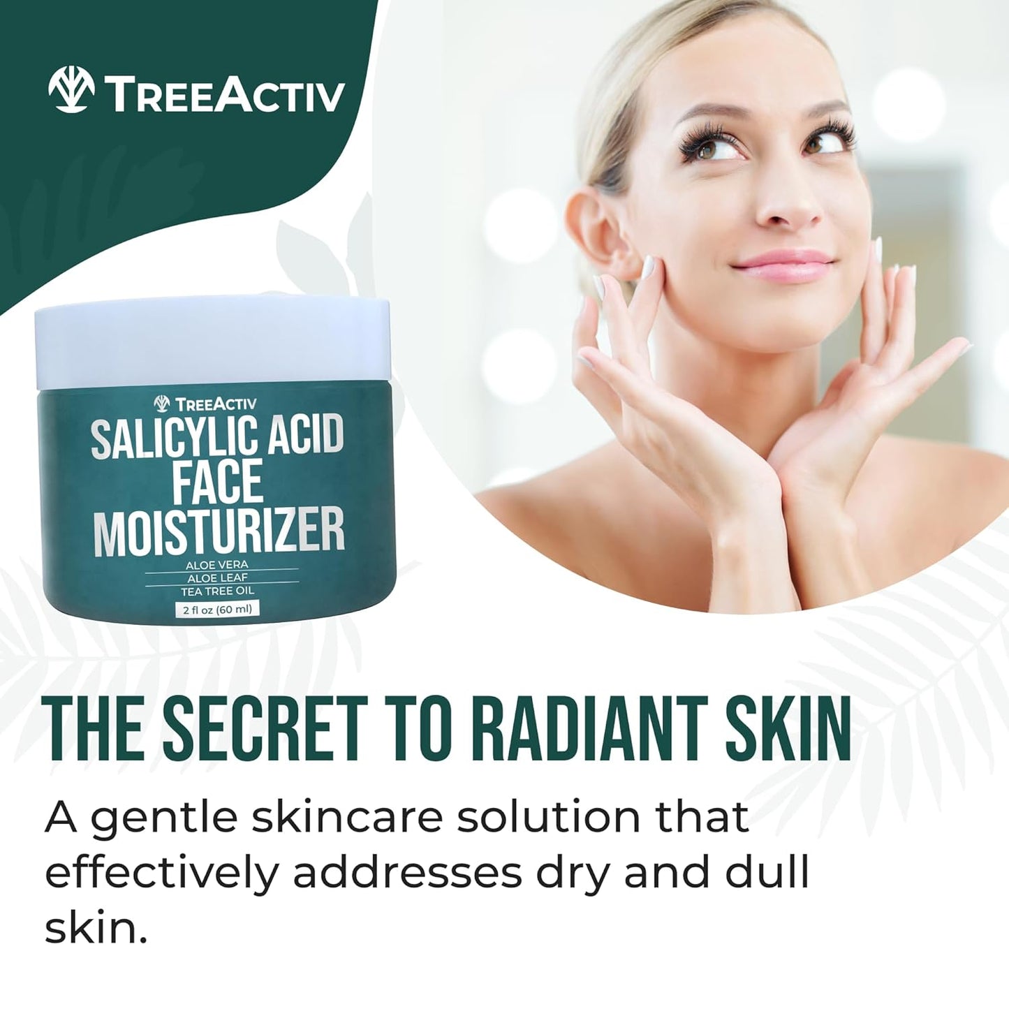 TreeActiv Acne Eliminating Face Cream - Tea Tree Moisturizing Formula for Fresh Skin | 2 fl oz