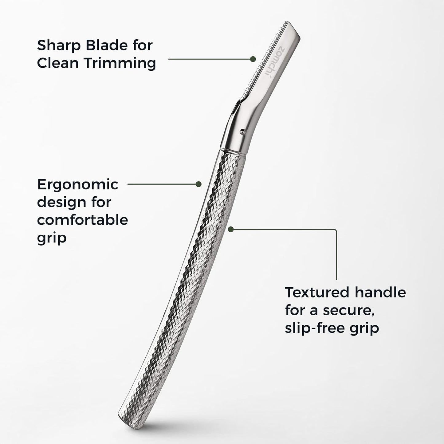 ZOMCHI Eyebrow Razor - Precision Face Trimmer for Women & Men | 6-Blade Facial Shaver in Silver