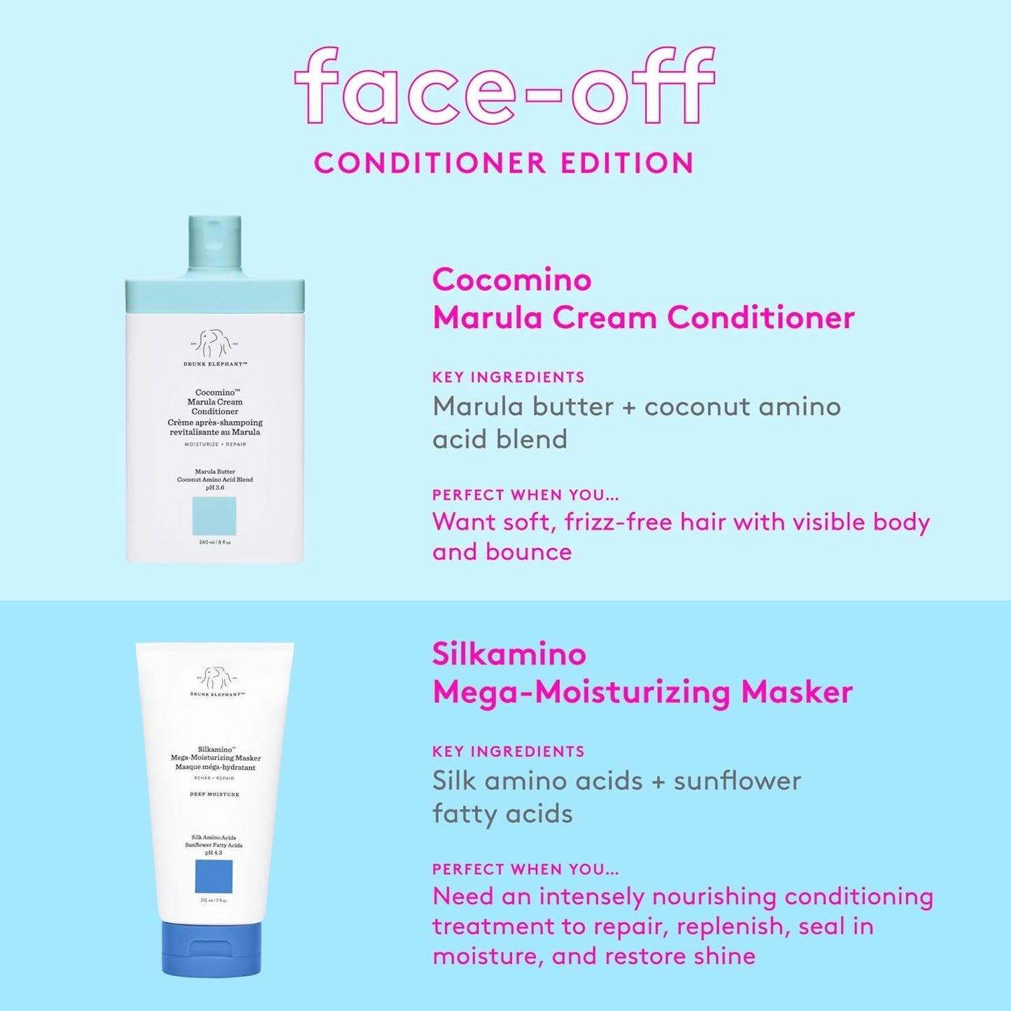 Drunk Elephant Cocomino Marula Cream Conditioner - Sulfate-Free & Cruelty-Free - 240 ml/8 fl oz