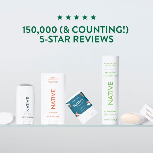 Native Deodorant Contains Naturally Derived Ingredients, 72 Hour Odor Control, Deodorant for Women and Men, Aluminum Free, Eucalyptus & Mint 2.65oz