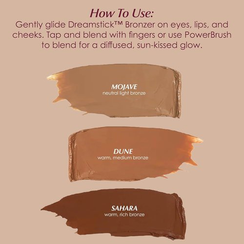 **PERSONA Mojave Dreamstick Cream Bronzer - Lightweight, Blendable Formula with Kaolin & Tea Extracts | Vegan & Cruelty-Free (0.32 oz)**