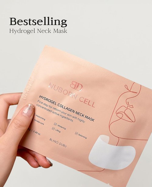 Nuborn Cell Hydrogel Collagen Neck Mask - Anti-Aging Korean Hydrogel with Hyaluronic Acid (5-Pack)
