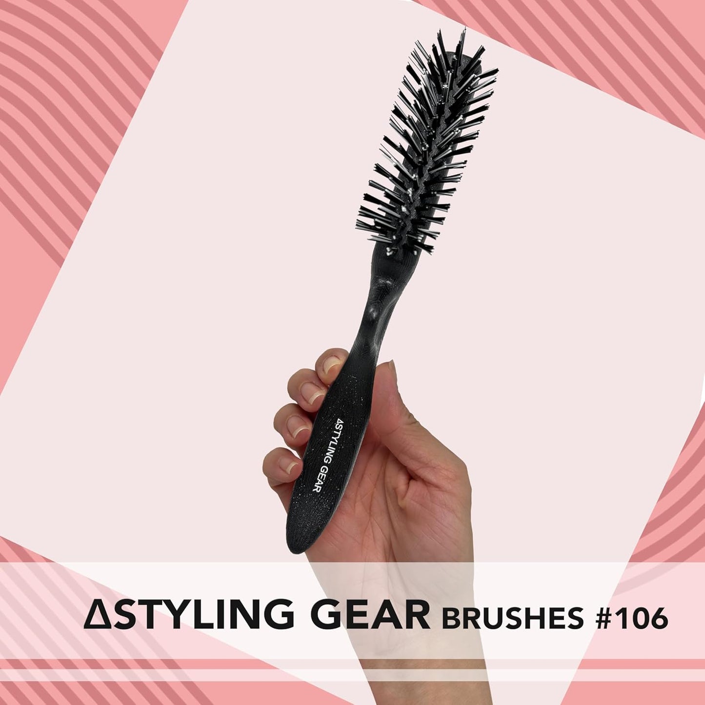 Styling Gear SG106 Hair Brush - 5 Row Slick Back & Teasing Brush for Effortless Styling | Black