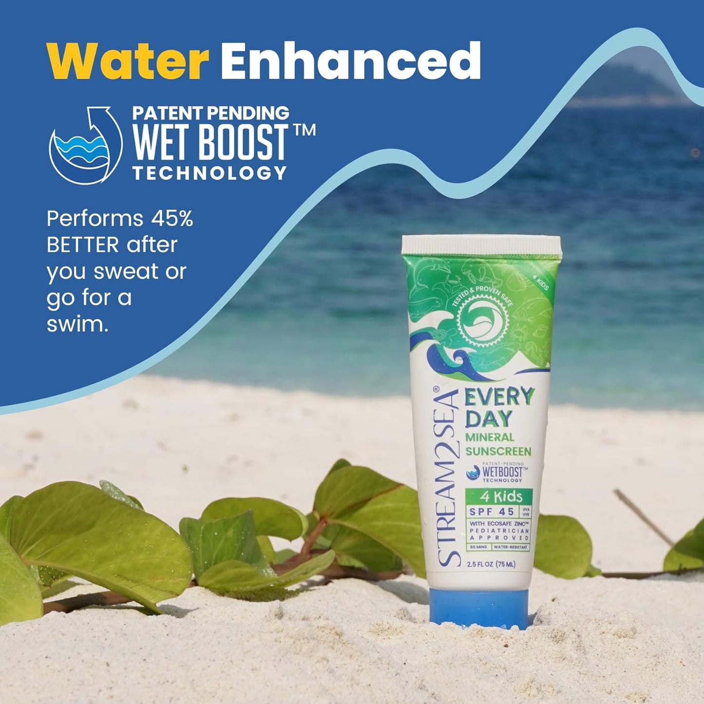 SPF 45 Kids Mineral Sunscreen by [Brand Name] - Biodegradable, Paraben-Free & Reef Safe | 2.5 Fl Oz Non-Greasy Protection Against UVA & UVB